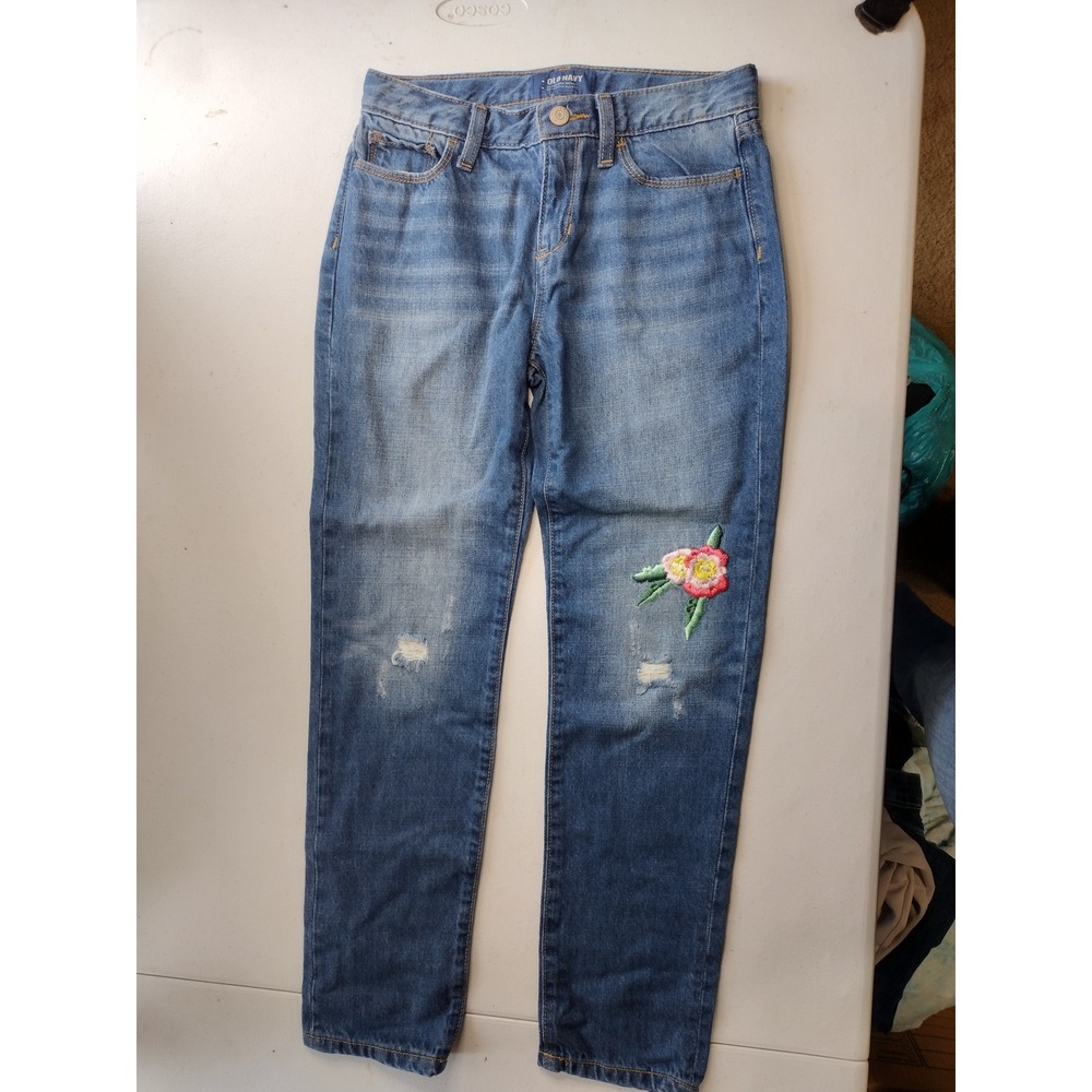 Old Navy Girls Blue Jeans with Floral Patch